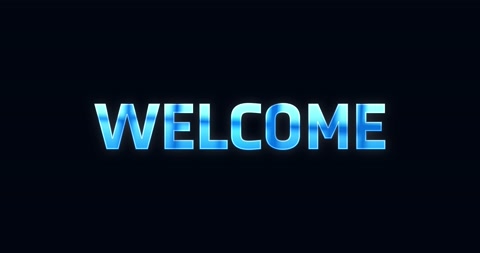 Welcome. Electric lightning word. Text Animation