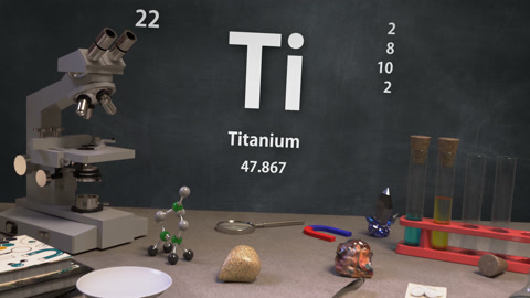 Infographic of 22 Element Ti Titanium of the Periodic Table