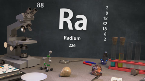 Infographic of 88 Element Ra Radium of the Periodic Table