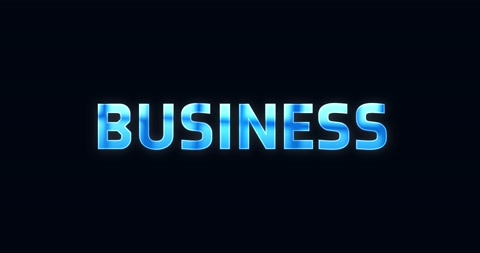 Business. Electric lightning word. Text Animation