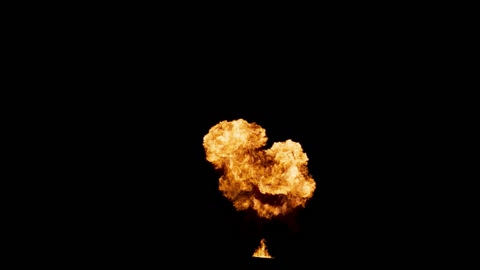 Small explosion with alpha without obvious smoke, suitable for war or disaster