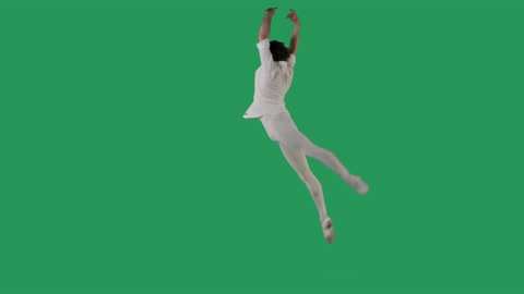 Beautiful ballet dancer on green screen. Elegant dance element from classical