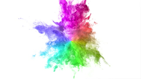 Color Burst - colorful smoke powder explosion fluid ink particles alpha matte