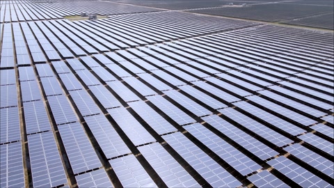 4k Footage of solar panel use for industry and future  technology.