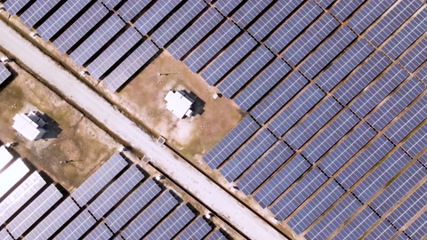 4k Footage of solar panel use for industry and future  technology.