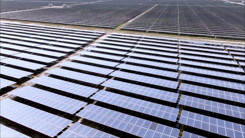 4k Footage of solar panel use for industry and future  technology.