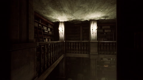 old dark Classical library room