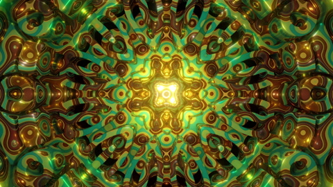 3D Kaleidoscope Mandala seamless loop. A trippy video high quality for music