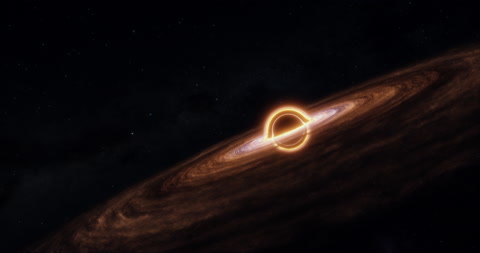 Black hole with lensing effect and large accretion disk.