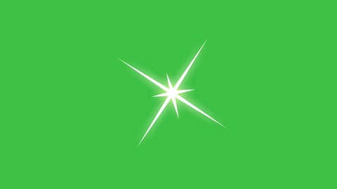 Stars shine effect on green screen background animation.