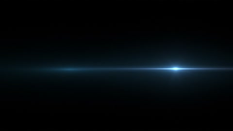 Blue flare light beam with smoke and dust particle effect abstract background.