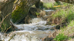 Fast splashing spring stream of melt water. Melting snow in … [193402002] | 写真素材・ストックフォトのアフロ