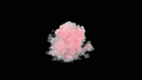 Middle pink smoke explosion