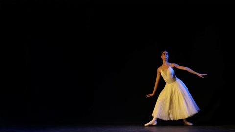 Classical ballet female dancer on pointe doing elements of classical ballet