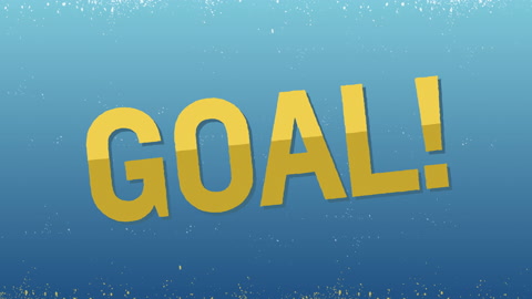 Soccer and Hockey Goal Celebration Blue Yellow 4K Sports Typography