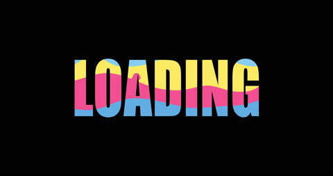 Wavy style animation of text loading. 2d kinetic typography loading world