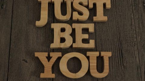 Just be you, text words typography written with wooden letter, life and bus..