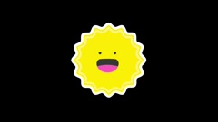 Funny and cute tropical fruit characters stickers in motion. [225519820] | 写真素材・ストックフォトのアフロ