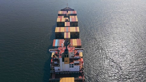 Cargo ship carrying containers for export cargo global trade