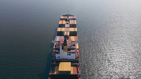 Intermodal cargo ship carrying containers for export cargo global trade