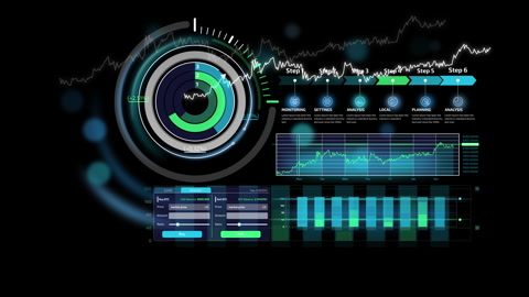 Animated abstract business infographic elements