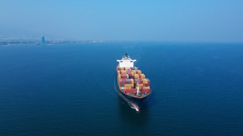 Cargo ship carrying containers for export cargo global trade