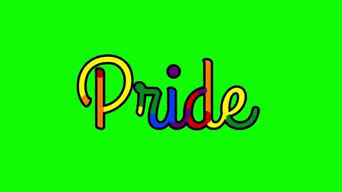 Pride typography Animation. 4K