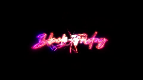 Black Friday Glow pink neon Abstract Lightning text animation