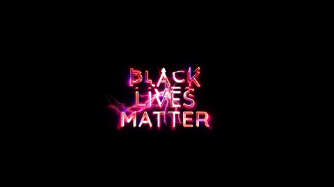 Black Lives Matter glow pink neon abstract Lightning text