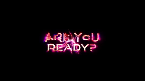 Are you Ready glow pink neon abstract Lightning text