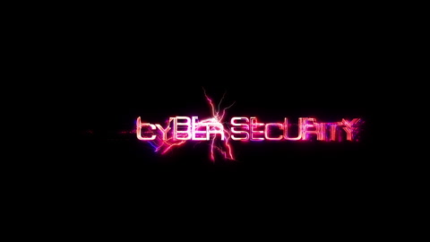 Cyber Security Glow pink neon Abstract Lightning glitch text