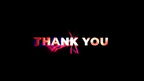 Thank you glow pink neon Abstract Lightning text animation