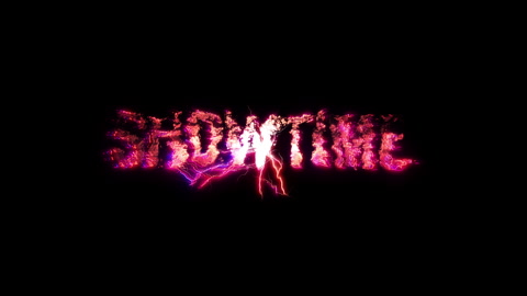 Showtime glow pink neon abstract lightning text animation