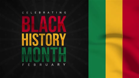 Celebrating Black History Month in February with typography and flag animation