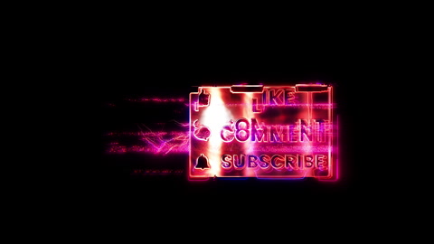 Like Comment Subscribe text pink neon abstract lightning text