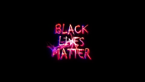 Black Lives Matter glow pink neon abstract Lightning text