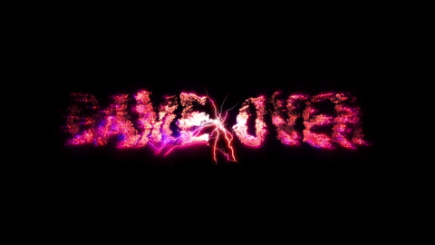 Game Over glow pink neon abstract Lightning text animation