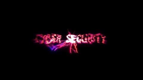 Cyber Security glow pink neon abstract Lightning text animation