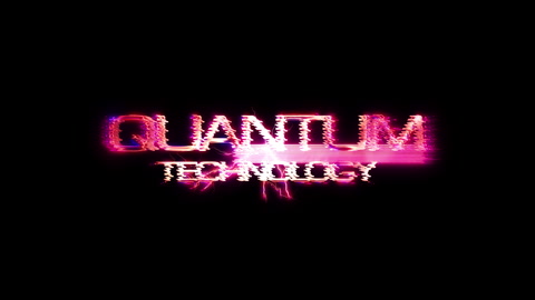 Quantum Technology glow pink neon abstract Lightning text animation