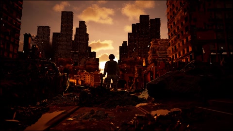 Soldier Watching A Nuclear Explosion During War On The Combat Field, Military