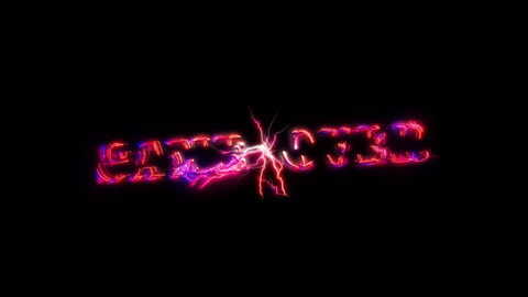 Game Over glow pink neon abstract Lightning glitch text