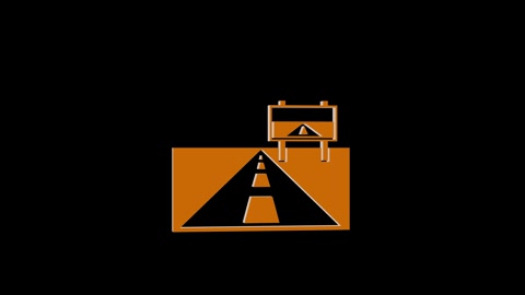 Loopable brown color 3d highway road logo icon rotating animation