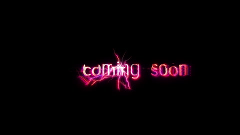 Coming Soon pink neon abstract lightning glitch text animation