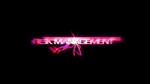 Risk Management glow pink neon text lightning glitch effect