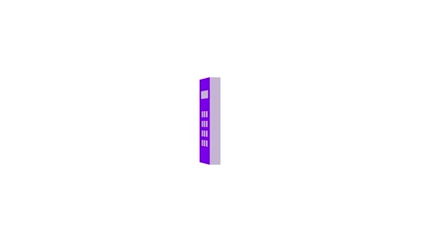 3d electronic calculator logo icon loopable rotated purple color animation