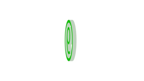 3d nine logo icon loopable rotated green color animation on white background