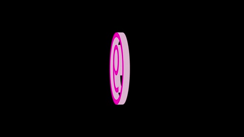 3d nine logo icon loopable rotated pink color animation on black background