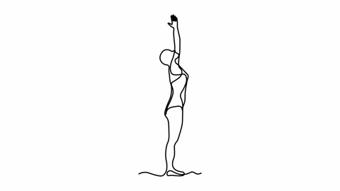 Self drawing animation with one continuous line draw, logo, abstract Yoga Pose,