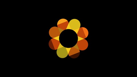 Animated floral circle animation with rotating flower for circular shaped logo i