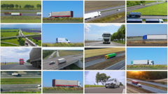 logistics company multiscreen. Delivery of cargo on tracks. … [264885851] | 写真素材・ストックフォトのアフロ